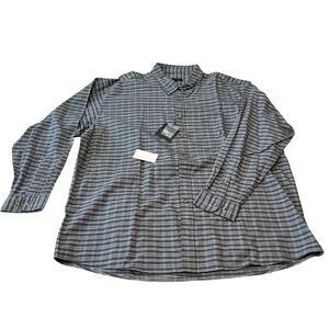 Siegfried Mens Long‎ Sleeve Shirt XXL Blue Plaid Cotton Button Down Pocket NWT